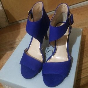 COPY - Jessica Simpson Elko Nubuck Royal Blue Heel